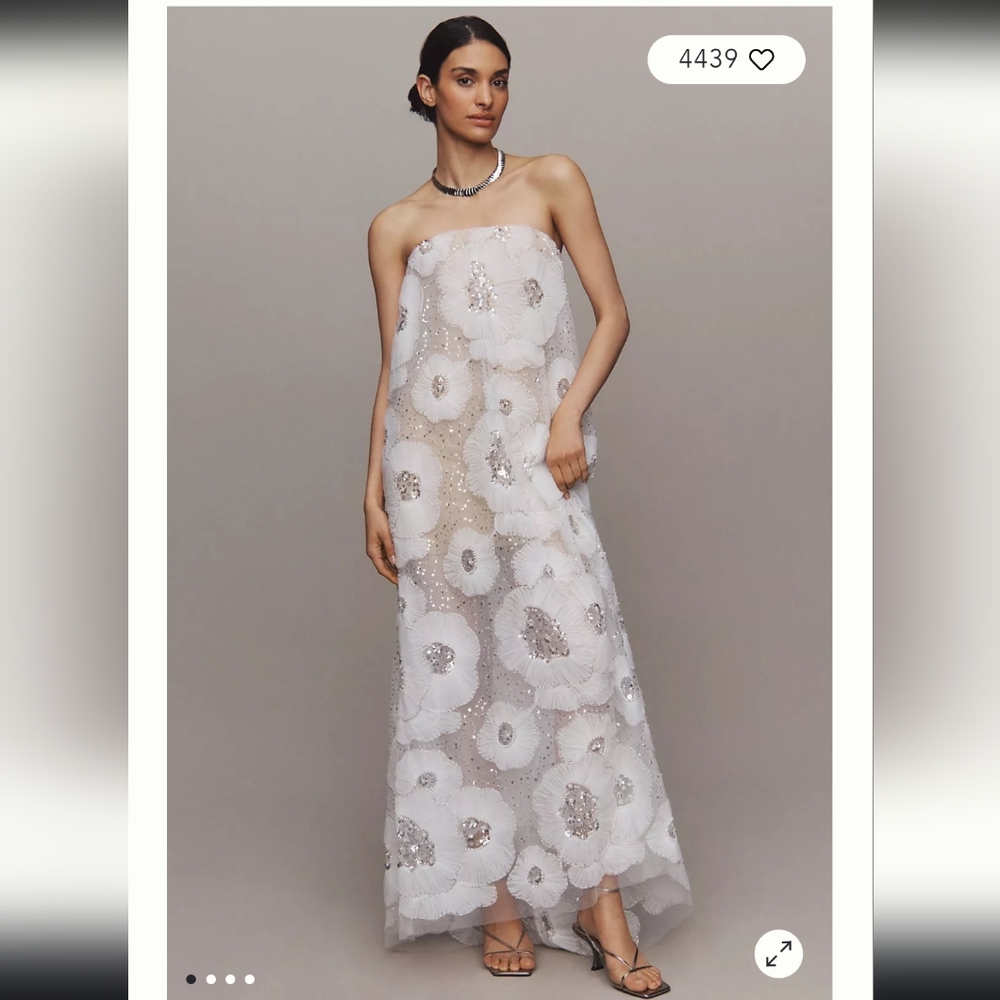 Helsi Margot Strapless Floral Sequin Maxi Dress - NWT - XL